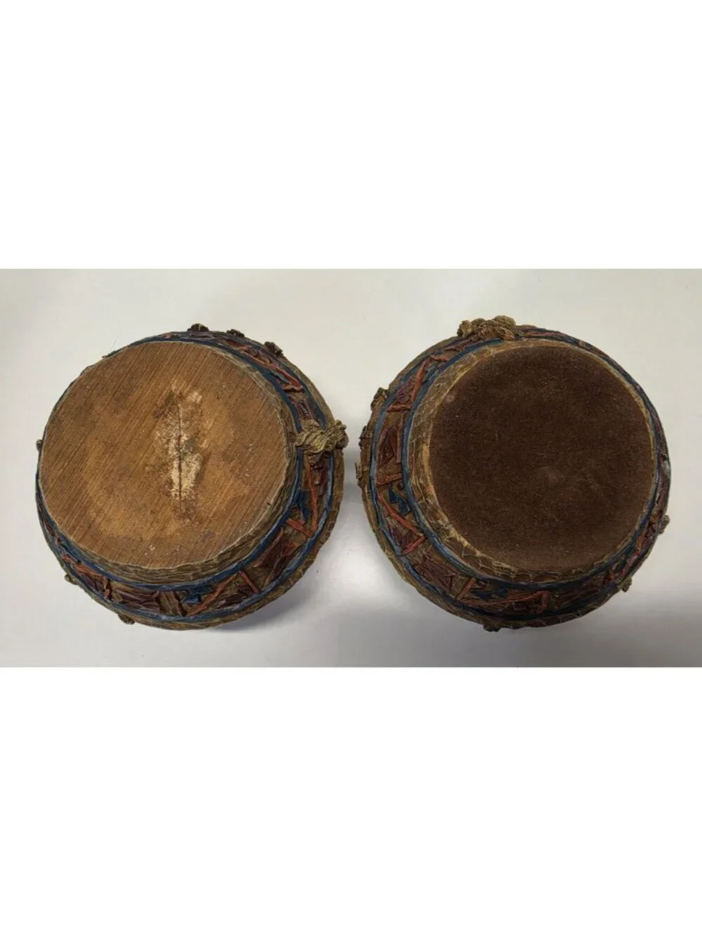 Southwestern Resin Feather Pot Candle Holders Bowl Decor Lot of 2